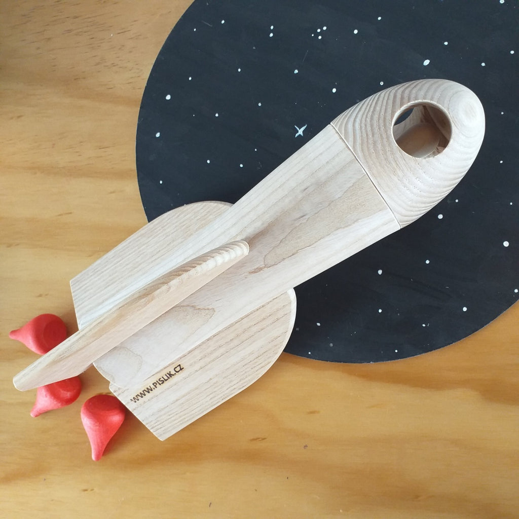 Wooden Rocket with Astronaut - Pislik - Hilltop Toys