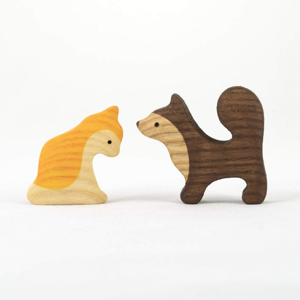 Wooden Dog & Cat Pair - Mikheev Manufactory - Hilltop Toys