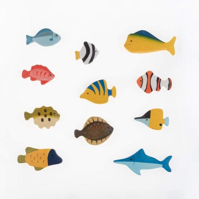 Wooden Sea Fish (set of 11) - Mikheev Manufactory - Hilltop Toys