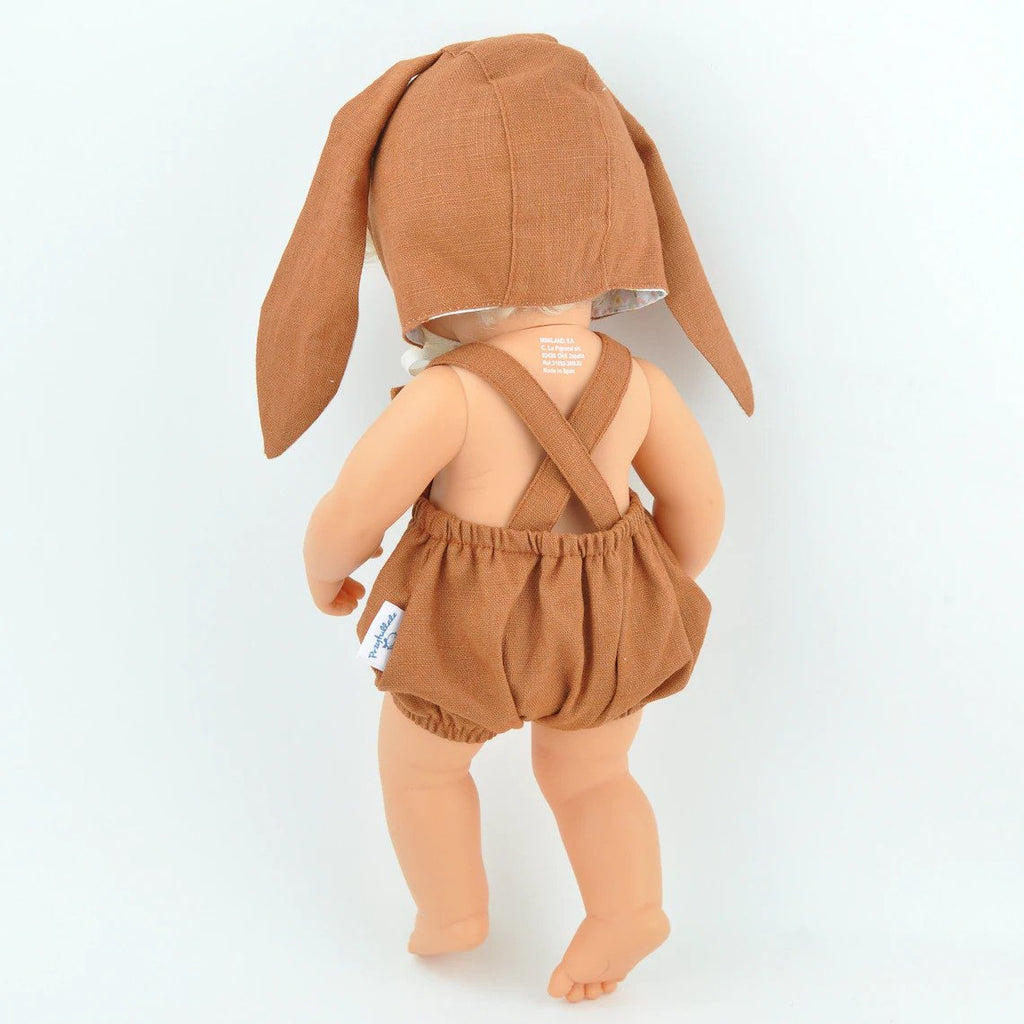 Linen Overalls & Bunny Bonnet - 38cm - Przytullale - Hilltop Toys
