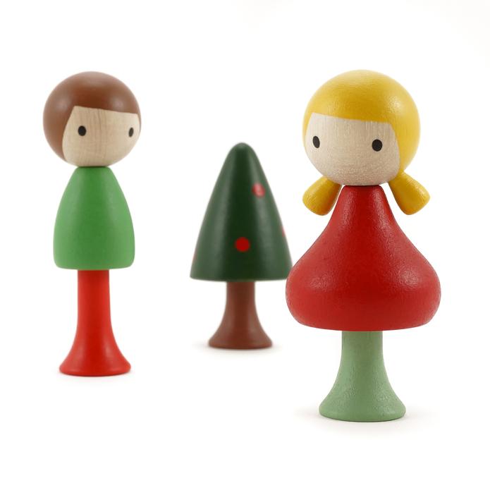 CLiCQUES Christmas Edition Peg Dolls - Ana & Simon - CLiCQUES - Hilltop Toys