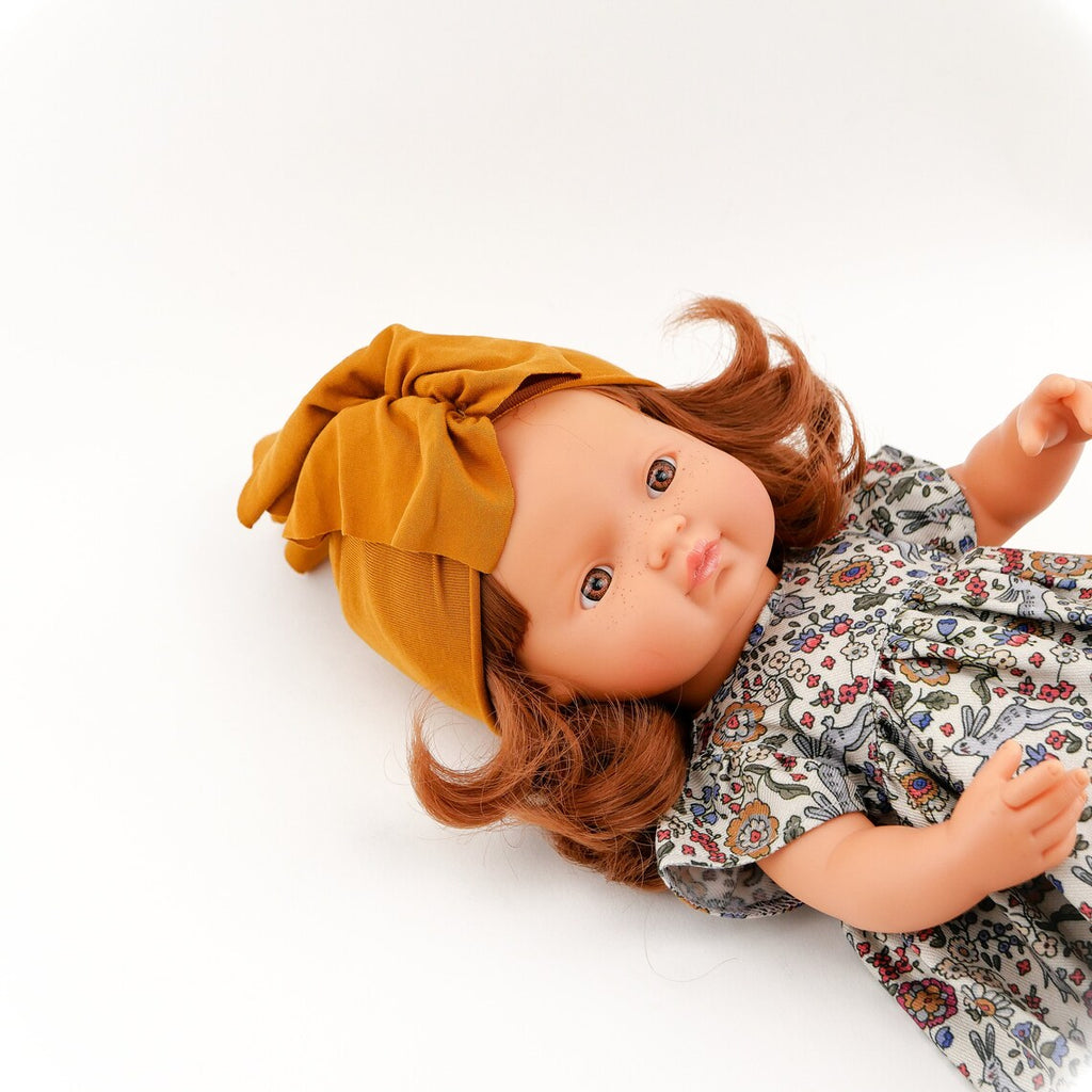 Cotton Dress & Mustard Turban - 38cm - Przytullale - Hilltop Toys