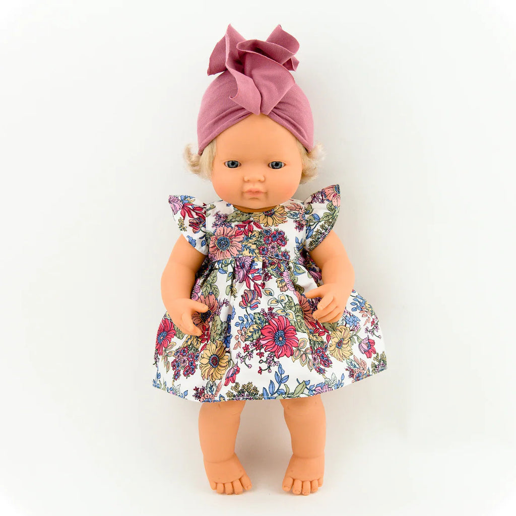Cotton Dress & Pink Turban - 38cm - Przytullale - Hilltop Toys