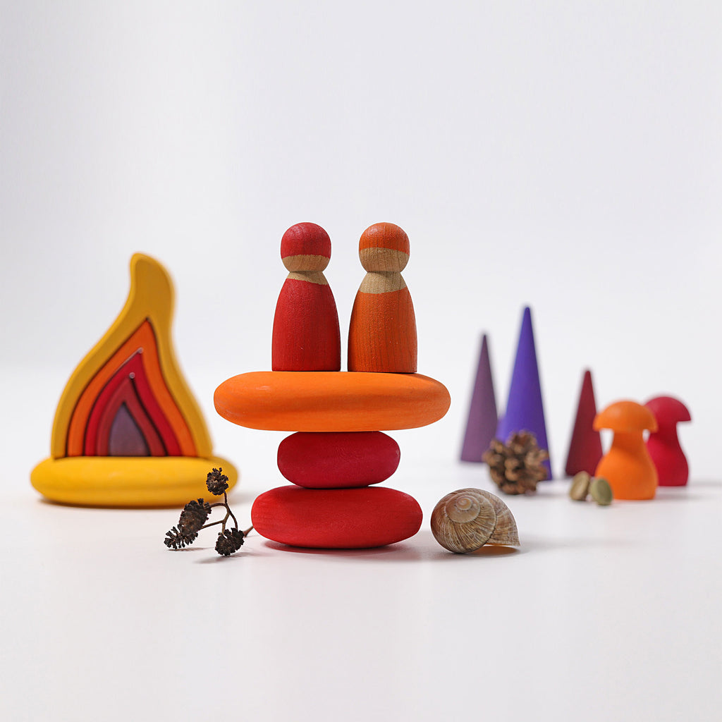 Grimm's Wooden Pebbles - Fire - Grimm's Wooden Toys - Hilltop Toys