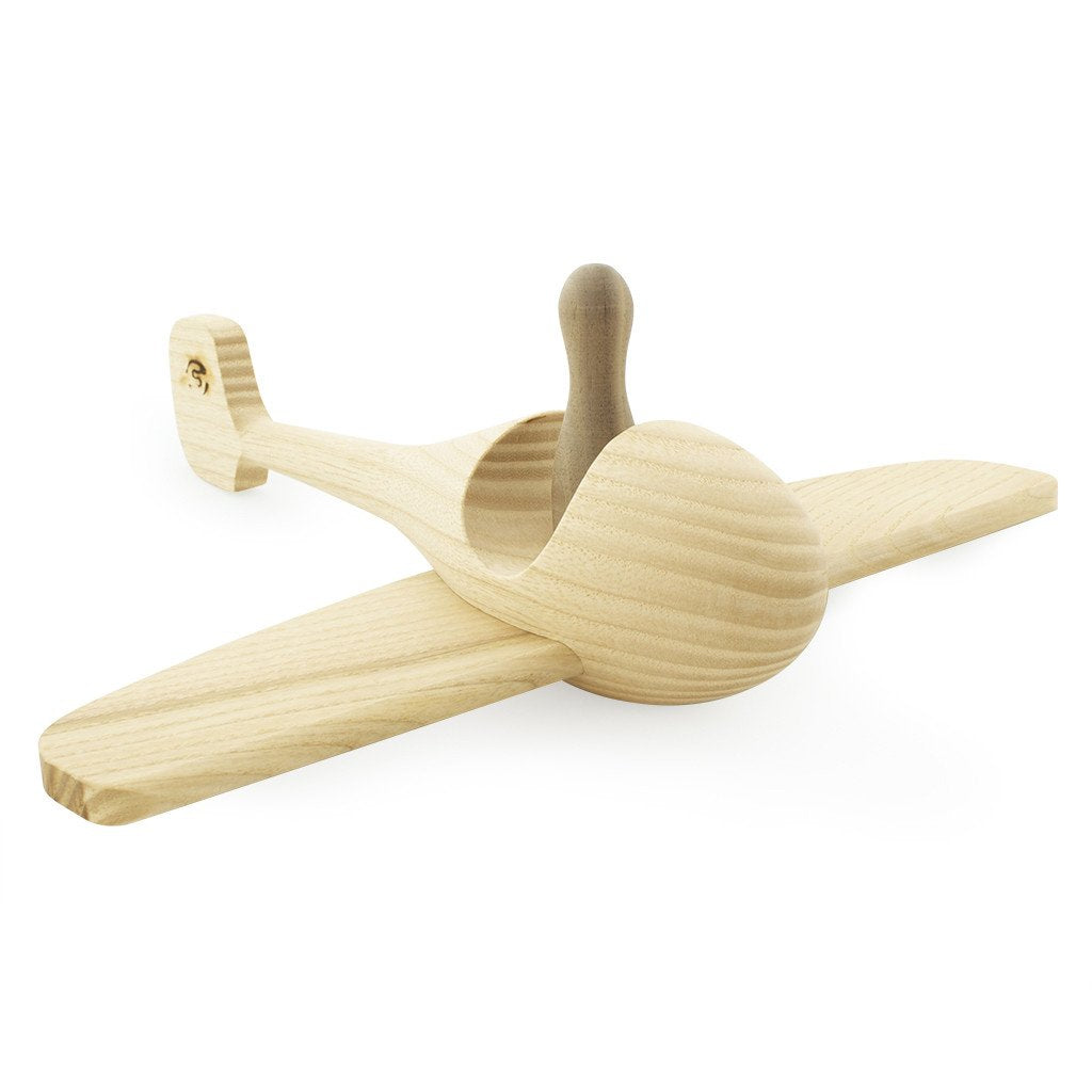 Folding Wooden Plane with Pilot - Pislik - Hilltop Toys