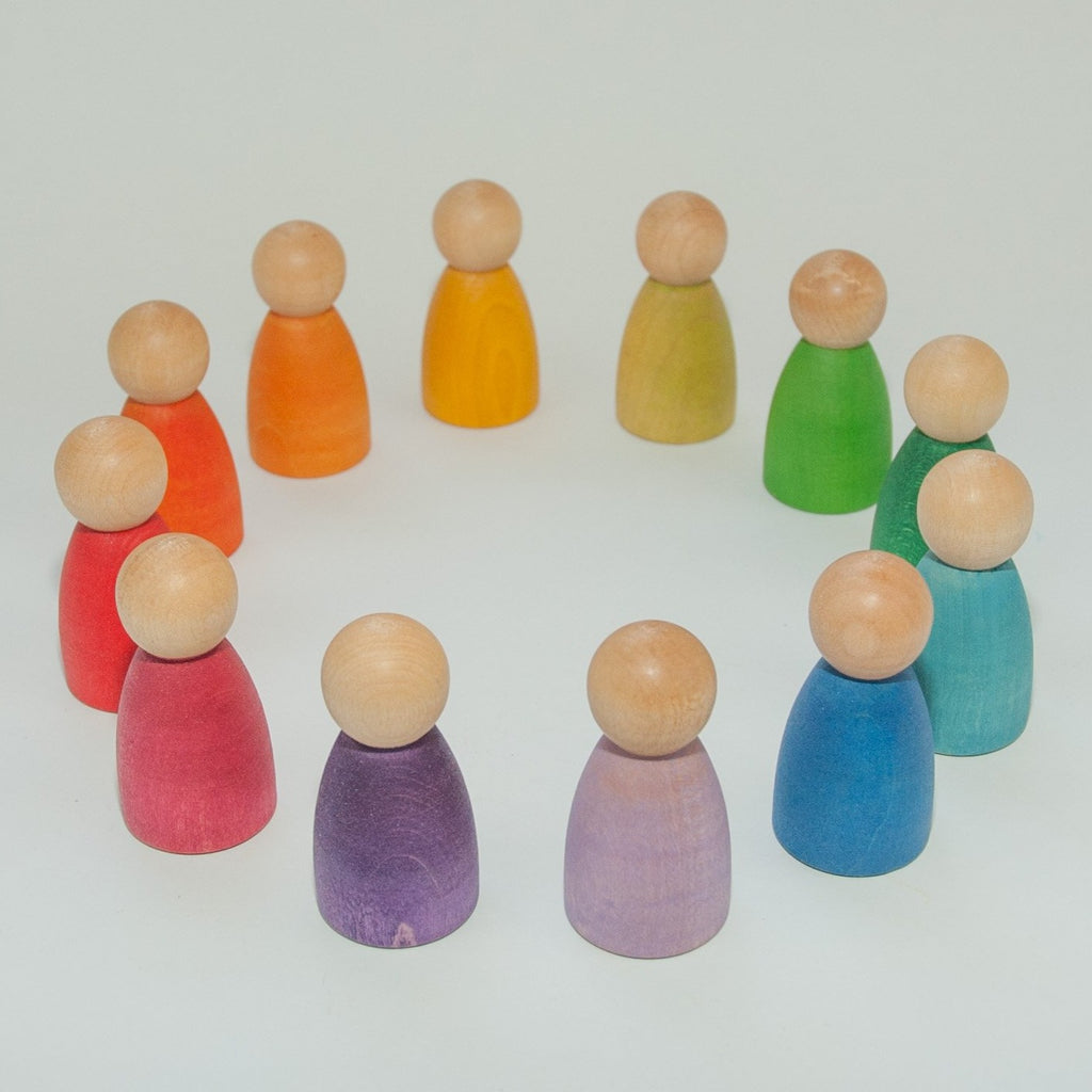 Grapat 'Nins' Wooden Peg People (12) - Grapat - Hilltop Toys