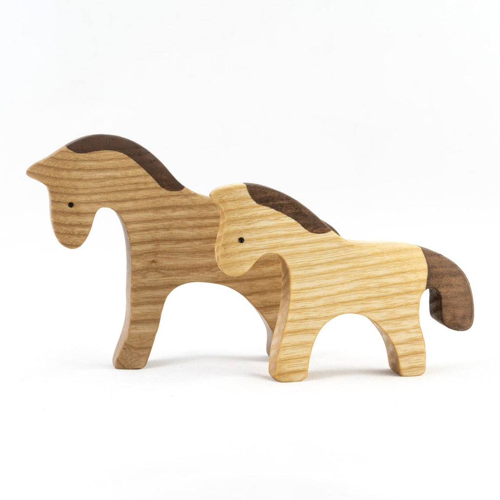 Wooden Horse & Foal - Mikheev Manufactory - Hilltop Toys