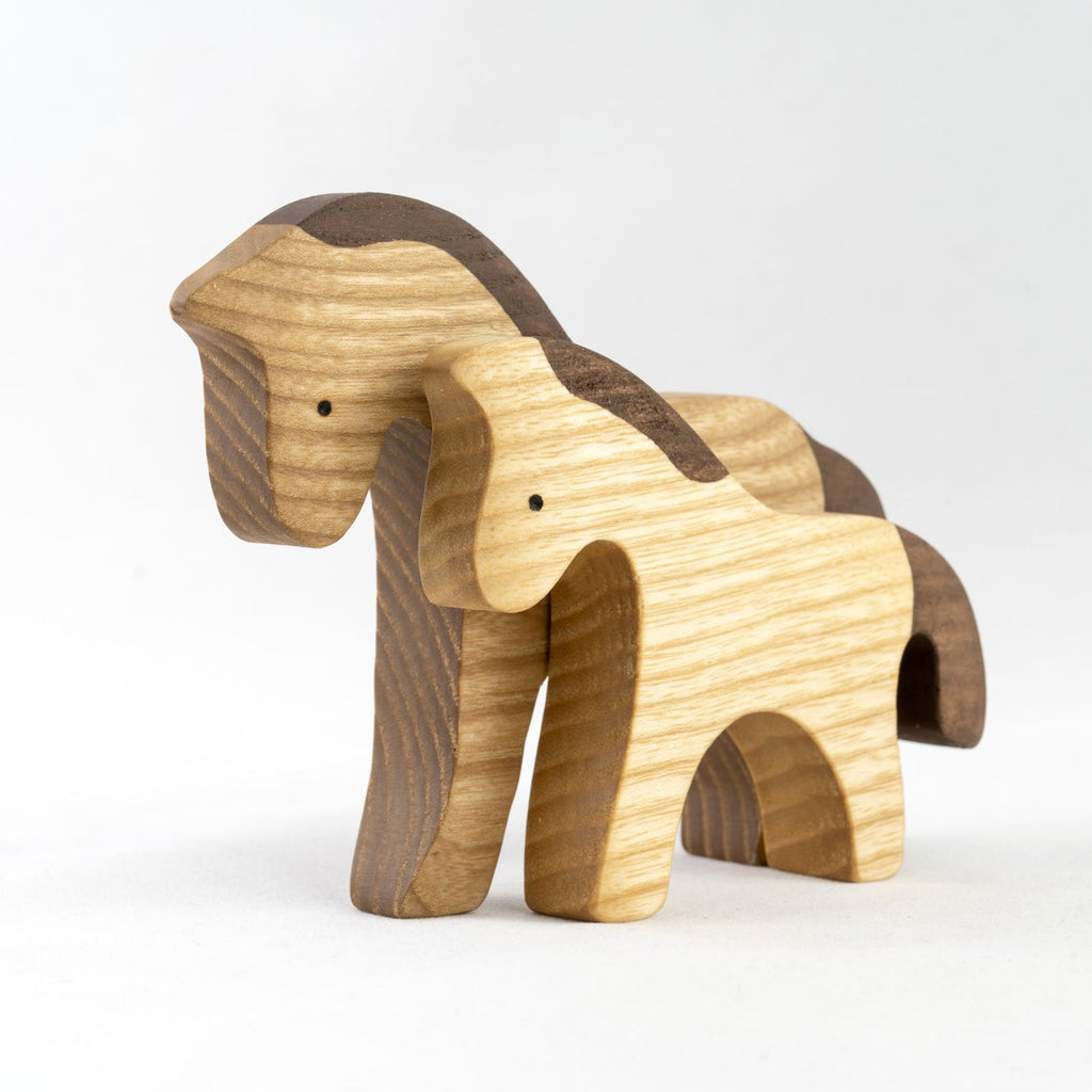 Wooden Horse & Foal - Mikheev Manufactory - Hilltop Toys