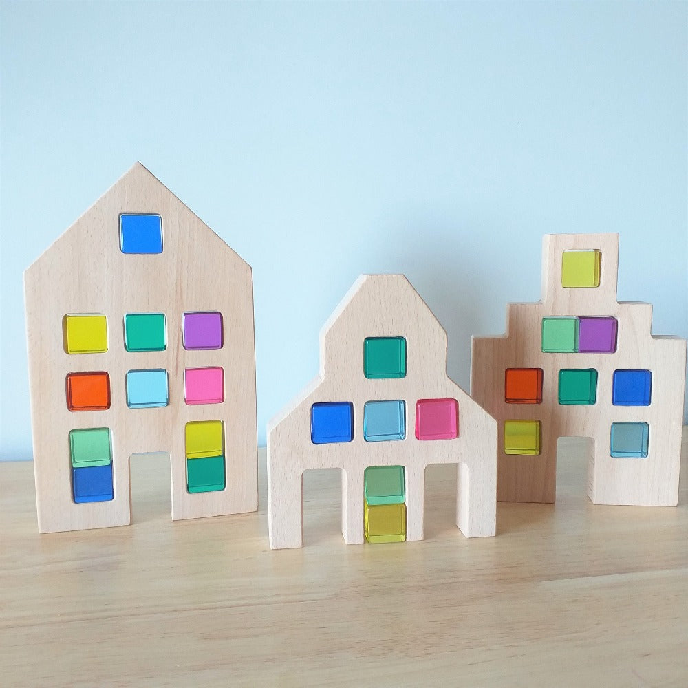 Dutch Houses (3pc) - Papoose - Hilltop Toys