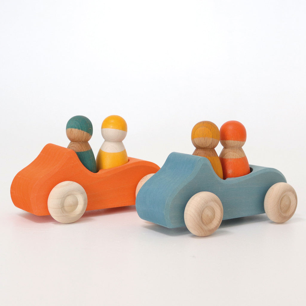 Large Blue Convertible - Grimm's Wooden Toys - Hilltop Toys