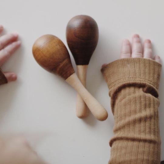 Mini Wooden Maracas - Stained - Children of the Trees - Hilltop Toys