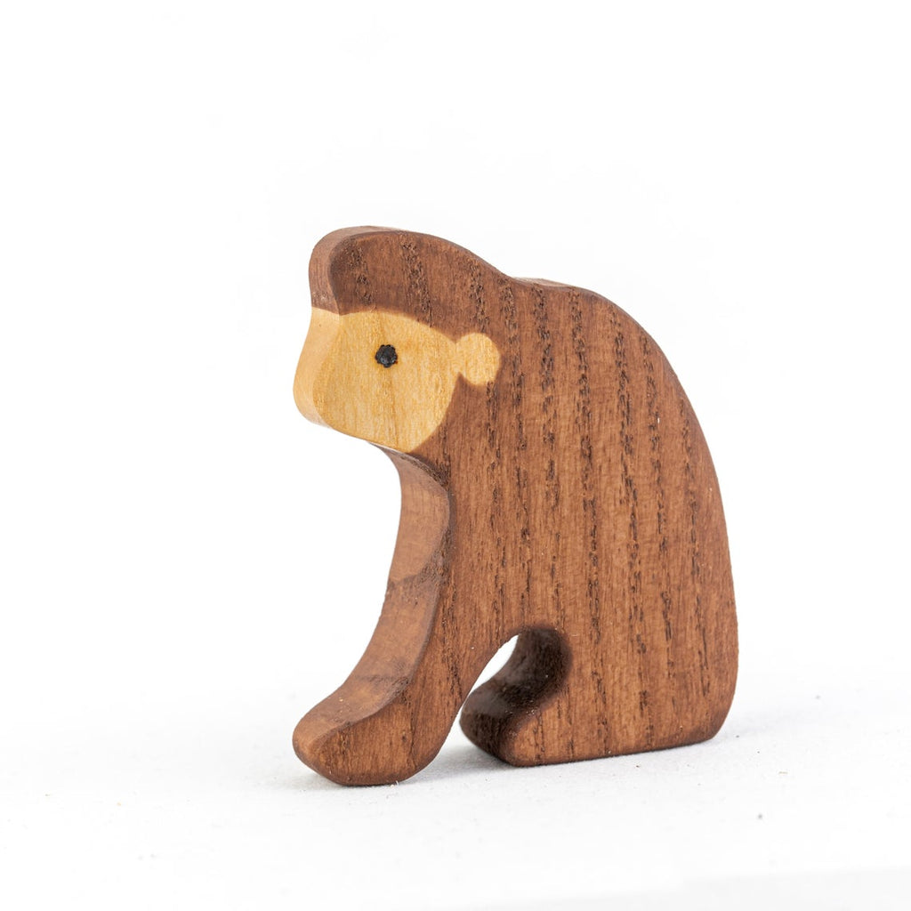 Wooden Monkey Sitting - Mikheev Manufactory - Hilltop Toys