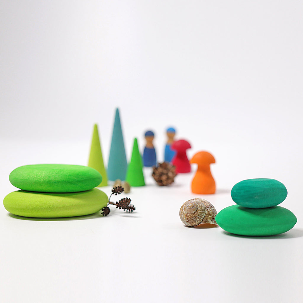 Grimm's Wooden Pebbles - Moss - Grimm's Wooden Toys - Hilltop Toys