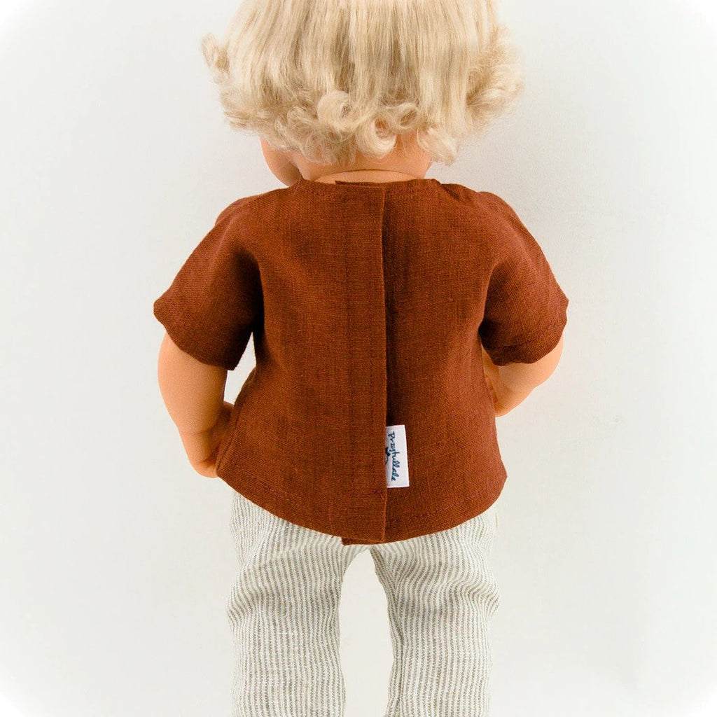 Linen Pants & Copper Shirt - 38cm - Przytullale - Hilltop Toys