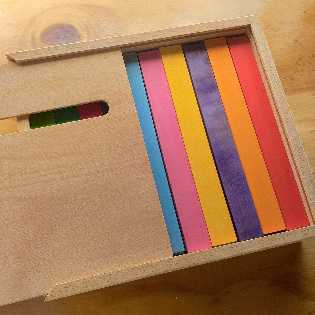 Bauspiel Coloured Wooden Rods (100 pc) - Bauspiel - Hilltop Toys
