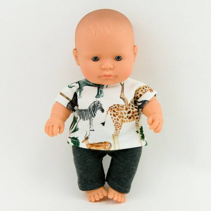 Safari Print Shirt & Pants - 21cm - Przytullale - Hilltop Toys