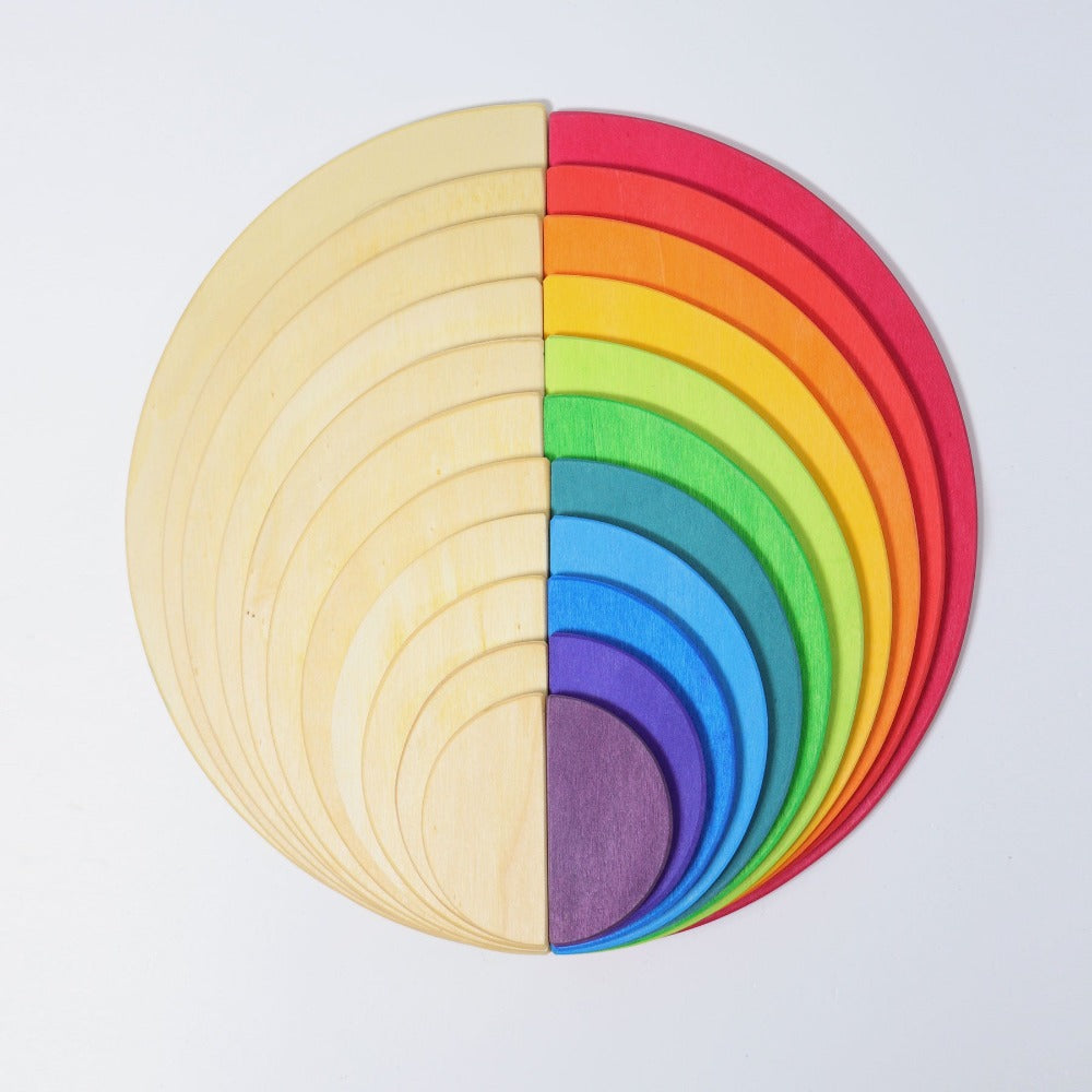 Grimm's Rainbow Semi-Circles - Grimm's Wooden Toys - Hilltop Toys