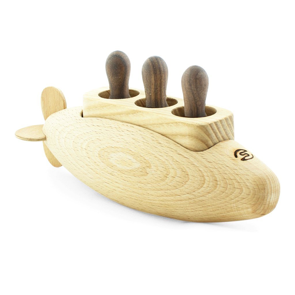 Wooden Submarine with Passengers - Pislik - Hilltop Toys
