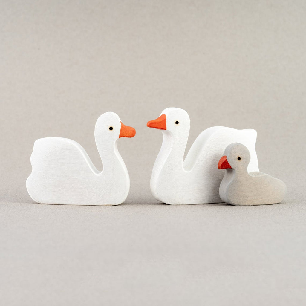 Wooden Swan Set (3 pieces) - Mikheev Manufactory - Hilltop Toys