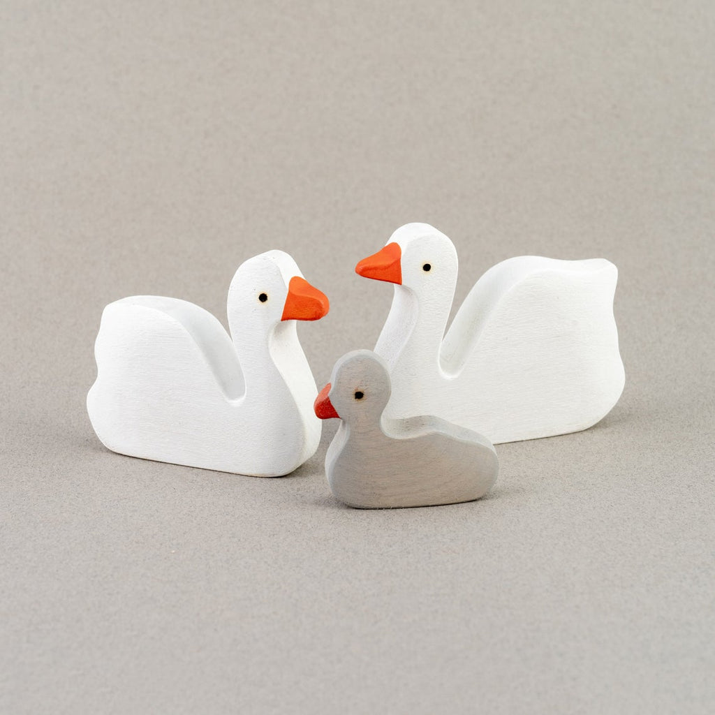 Wooden Swan Set (3 pieces) - Mikheev Manufactory - Hilltop Toys