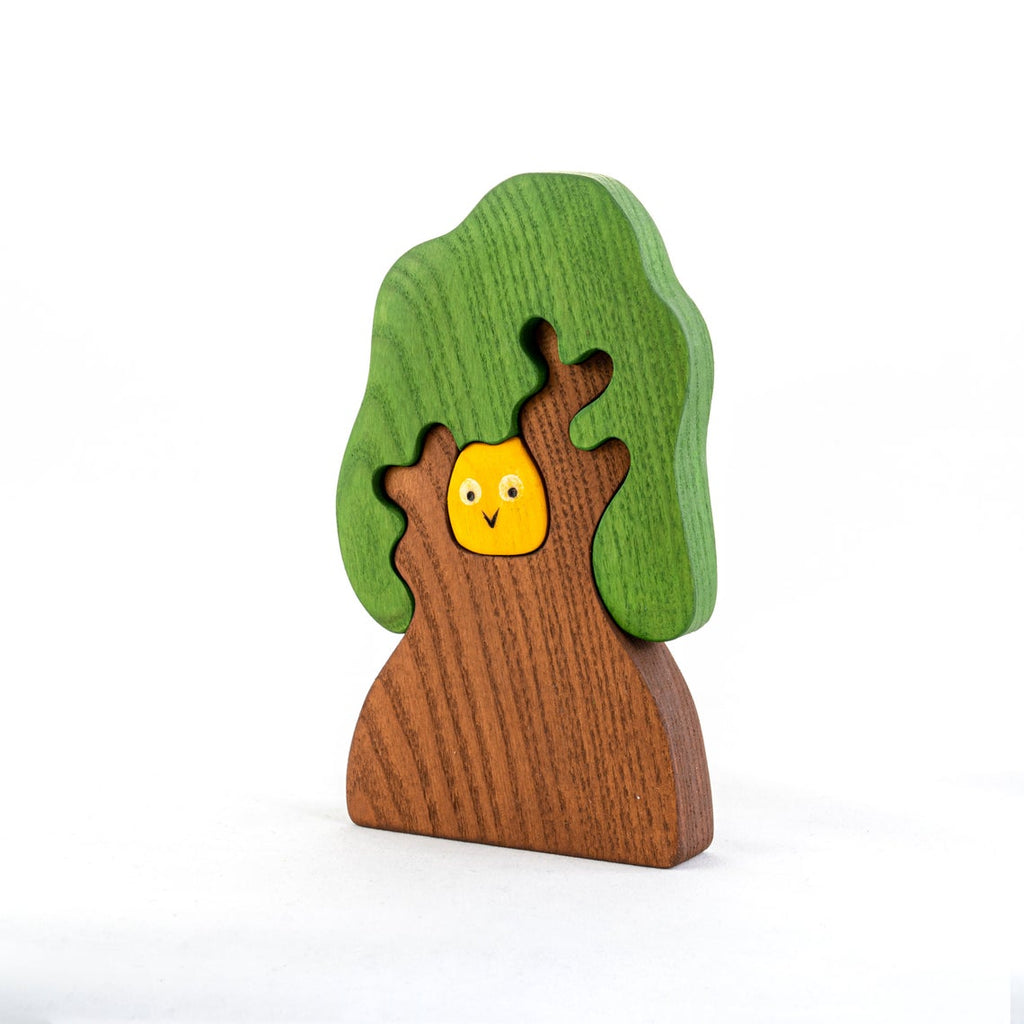 Wooden Tree with an Owl - Mikheev Manufactory - Hilltop Toys