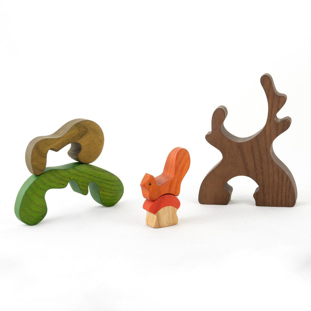Wooden Tree with a Squirrel and Mushroom - Mikheev Manufactory - Hilltop Toys