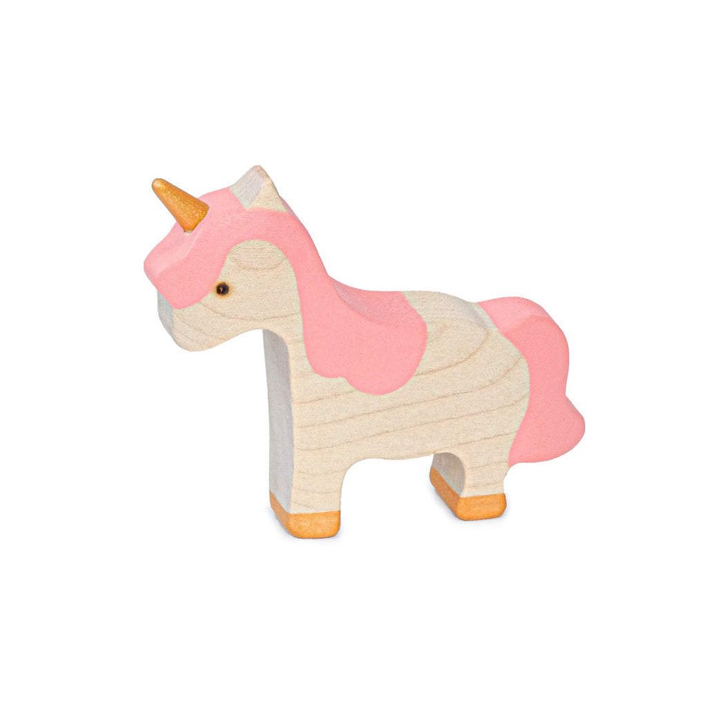 Wooden Baby Unicorn with Pink Mane - Mikheev Manufactory - Hilltop Toys