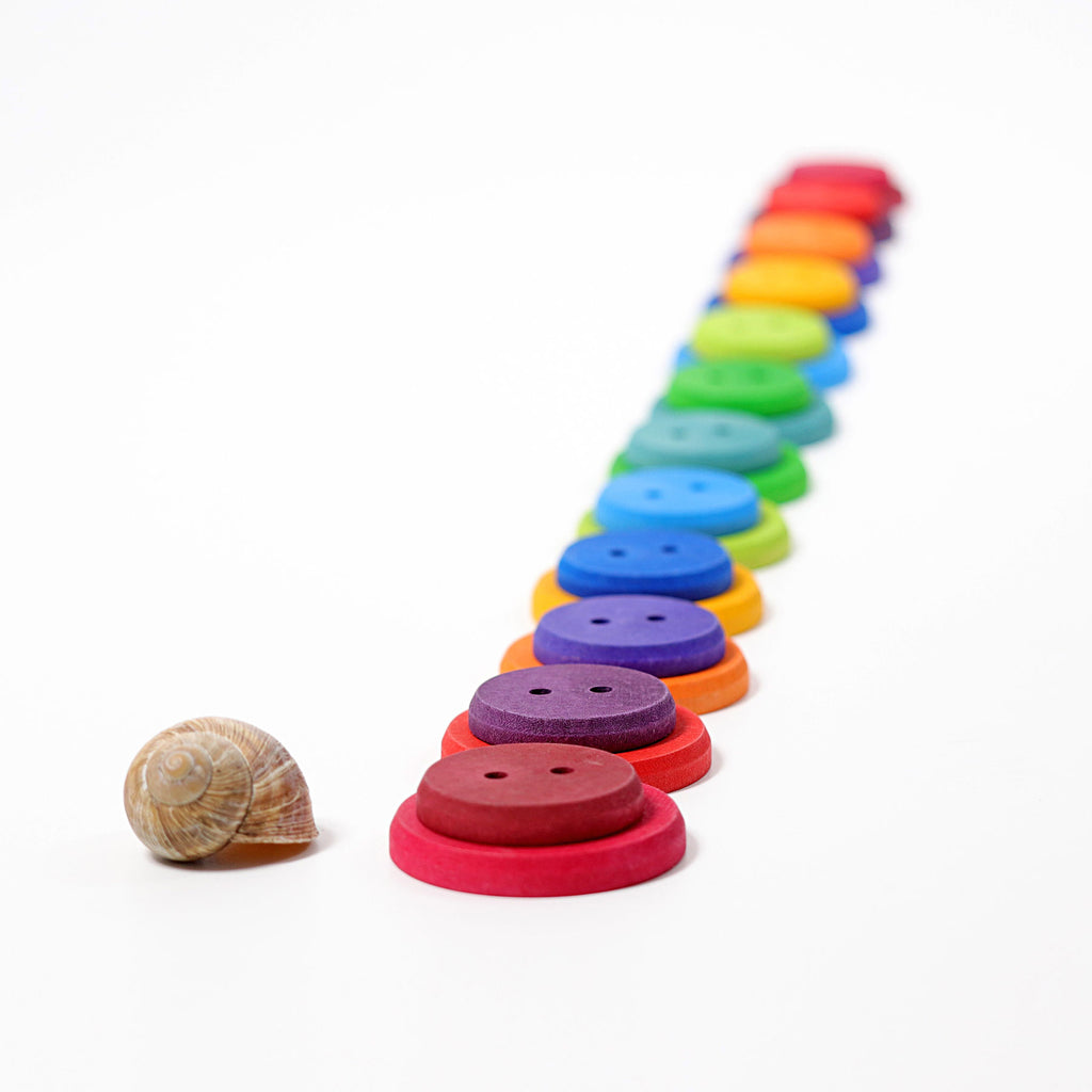 Grimm's Rainbow Threading Buttons - Grimm's Wooden Toys - Hilltop Toys